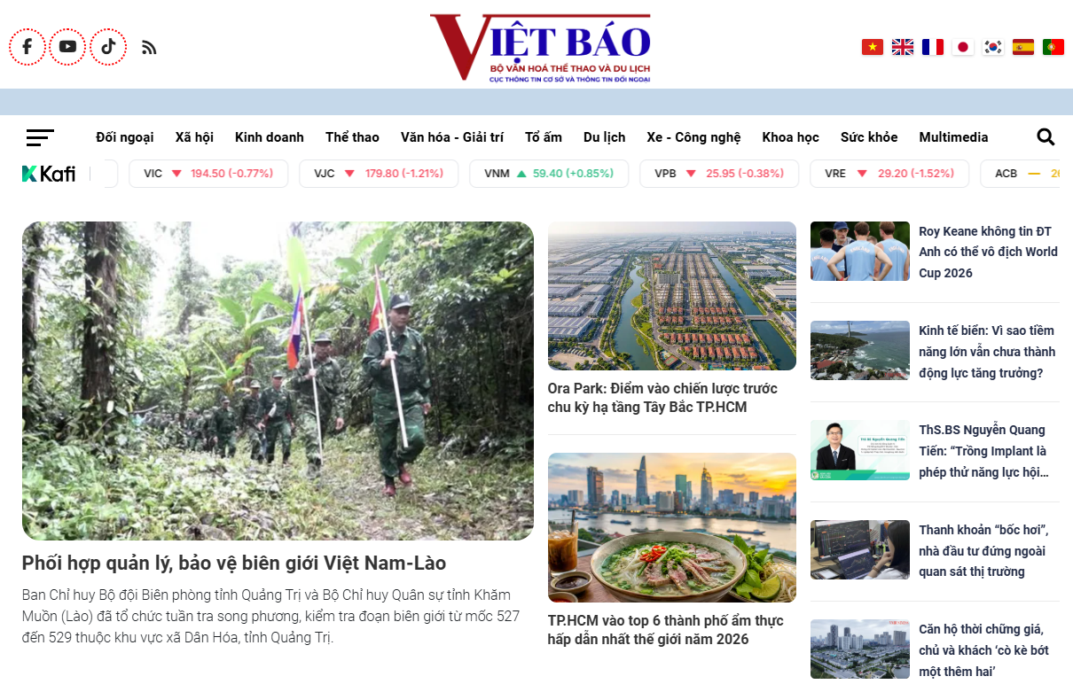 Bảng giá quảng cáo báo Việt Báo